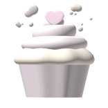 ♡ kawaii cute heart mini cupcake w crumbs 