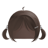 ノ꒰kawaii cute low tiny pigtails brown w white acc