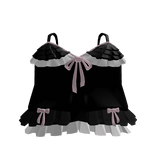 ♡ kawaii cute ruffle black pink bow dress