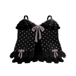 ♡ kawaii cute ruffle black polka dot bow dress