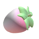 Kawaii cutecore pink strawberry in mouth eating