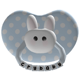 Kawaii cutesy pastel blue pacifier with bunny