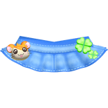 🍀 kawaii denim hamtaro hamster clover skirt