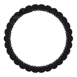 ୨୧: kawaii doll ruffled frame with black bow