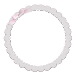 ୨୧: kawaii doll ruffled frame with pink bow