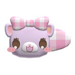 ♡ kawaii dreamy purple cat clip in pink gingham 