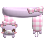 ♡ kawaii dreamy purple cat scarf in pink gingham