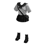 Kawaii Emo Neko Black & White Outfit 🖤🐾