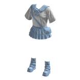 Kawaii Emo Neko Blue & White Outfit 🖤🐾