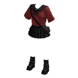 Kawaii Emo Neko Red & Black Outfit 🖤🐾