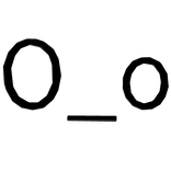 kawaii emoticon kaomoji hairclip in black O_o