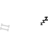 𖹭 kawaii emoticon zzz dog bone moe anime black 