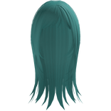 kawaii flowy wispy anime hair in teal