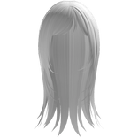 kawaii flowy wispy anime hair in white