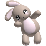 ♡ : kawaii giant brown bunny plushie on ur back :3