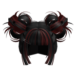 Kawaii Gyaru Bubble Buns (Black to Red)