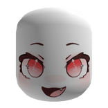 Kawaii Happy Anime Face with Red Eyes