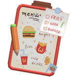 ♡ Kawaii harajuku cutesy fast food clipboard menu