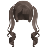 ꒰♡꒱ kawaii hime brown curly pigtails