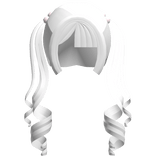 ꒰♡꒱ kawaii hime white curly pigtails