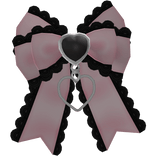 kawaii jirai kei ruffled pink bow hairclip