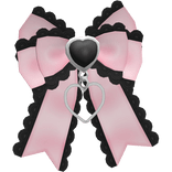 kawaii jirai kei ruffled pink bow hairclip