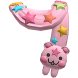 𝄞 ⊹ kawaii kidcore decora pink star bear scarf