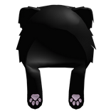 ୨୧ kawaii kitty fur hat (black)