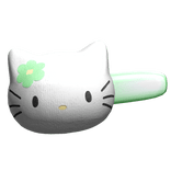 Kawaii Kitty Hair Clip Soft Plush Tropical Green