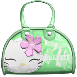 Kawaii Kitty Igari Mori Kei Summer Purse Green