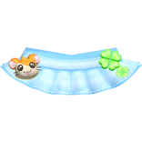 🍀 kawaii light denim hamtaro hamster clover skirt