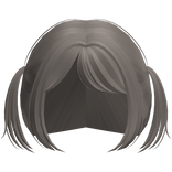 kawaii little baby pigtails with bangs in ash