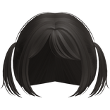 kawaii little baby pigtails with bangs in brown