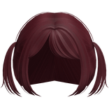 kawaii little baby pigtails with bangs in red