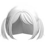 kawaii little baby pigtails with bangs in white