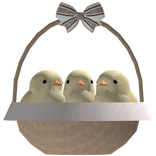 kawaii little chick easter basket in brown
