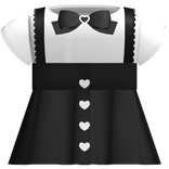 kawaii little heart dress in black and white