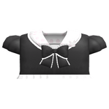 kawaii little school top in black and white