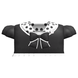 kawaii little school top in black with polka dots