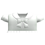 kawaii little school top in white and green