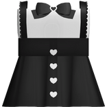 kawaii little strapless heart dress in black/white