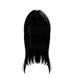 ꒰kawaii long straight hair in black꒱