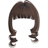 Kawaii Loose Swirly Curly Bangs (Brown)