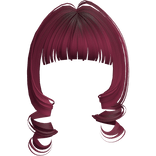 Kawaii Loose Swirly Curly Bangs (Cherry Red)