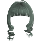 Kawaii Loose Swirly Curly Bangs (Dark Green)