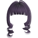 Kawaii Loose Swirly Curly Bangs (Dark Purple)