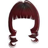 Kawaii Loose Swirly Curly Bangs (Dark Red)