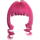 Kawaii Loose Swirly Curly Bangs (Hot Pink)
