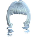 Kawaii Loose Swirly Curly Bangs (Light Blue)