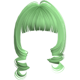 Kawaii Loose Swirly Curly Bangs (Light Green)